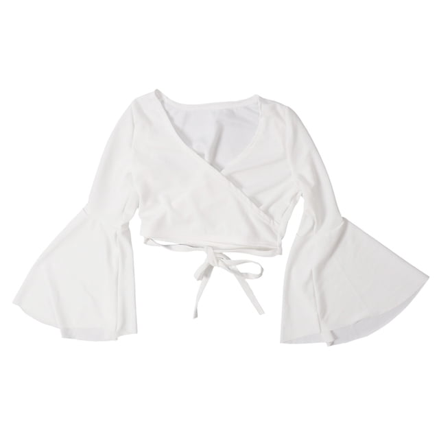 Blusa cruzada con escote en V Nikou Mujer Lazo en la espalda Manga larga Talla XL