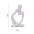 thumbnail image 3 of Escultura de Abstracto, Estatuilla de Resina Creativa, je en s, Adornos Artesanales, Estatuas de , Decoración , Blanco Izquierdo Blanco Derecha BLESIY Figura Pensador abstracto, 3 of 8