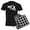 With Checker Pant, variant on - Alta Utah Skier Pajamas - Men's Dark Loose Fit Cotton Pajama Set