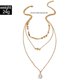 thumbnail image 3 of Collar para mujer, joyería para mujer, joyería para mujer, collar geométrico con borlas y disco, collar con colgante de pájaro, collar 3 en 1, 3 of 5