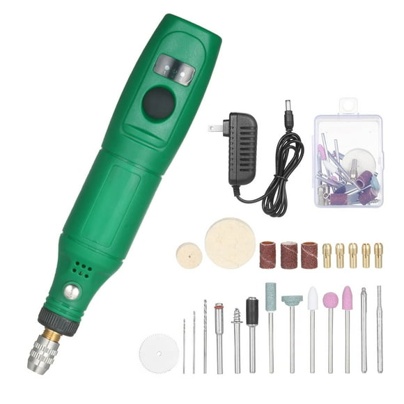 12V Mini Rotary Tool Portable Electric Grinder 5000-15000rpm Variable Speed Rotary Cutter with 24Pcs Attachments for Crafting Projects and DIY Creations