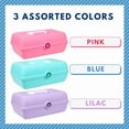thumbnail image 3 of Plastic Accessory Cases with Carrying Handle 5.875x8.875x4 in Storage Box Container for Home Valentines Day Easter Birthday Jewelry Accessories Organizer Gift Set of 3 (Pink, Aqua Blue, Lilac), 3 of 7