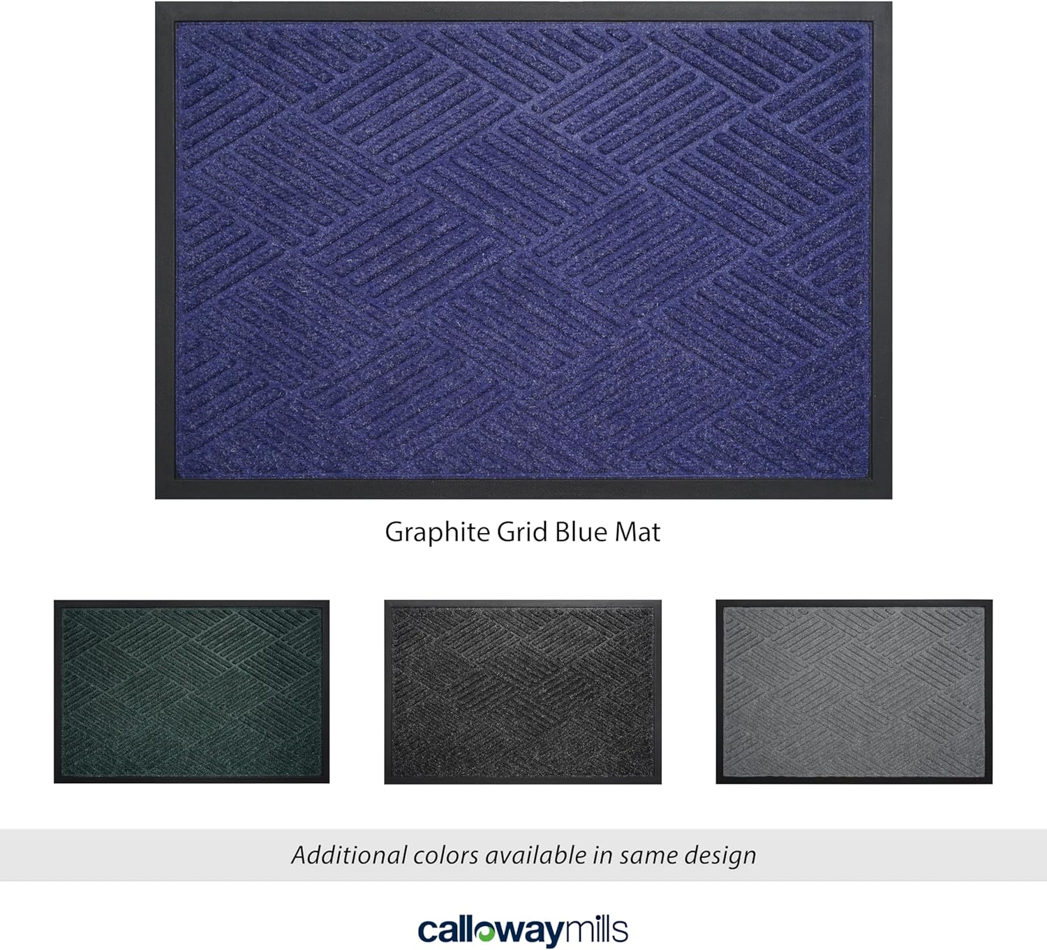 Calloway Mills 113200406 Graphite Grid Blue Mat 4" x 6"