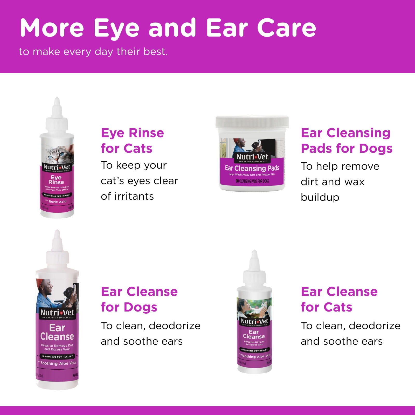 Nutri-Vet Eye Drops for Dogs - Soothes Irritated Eyes and Prevents Tear Stains - 4oz.