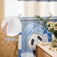 thumbnail image 3 of No Hook Shower Curtain, Funny Panda Shower Curtains for Bathroom with See Through Top Window, Cute Art Modern Lovely Animals on Showering Blue Waterproof & Washable Bath Curtain Extra Long 72"x96", 3 of 9