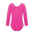 thumbnail image 2 of Hansber Girls Fleece Lined Bodysuit Long Sleeve Ballet Leotard Kids Dance Undergarment Thermal Hot Pink 120, 2 of 7