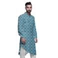 thumbnail image 3 of Atasi Asymmetric Style Rayon Mens Kurta Printed Long Casual Kurta Shirt, 3 of 6