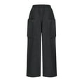 thumbnail image 5 of Men's Jeans 75%Rayon,25%Polyester Comfort Flex Waist Leg Baggy Jeans Fashion Solid Color Casual Lace Up Loose Sports Jeans Full Length Pants Jeans for Men Black XL, 5 of 7