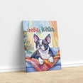 thumbnail image 3 of Watercolor Hello Winter Boston Terrier Chill Christmas Welcome Vertical Matte Canvas Poster Gentleman Dog Lover Gifts Wall Art Home Decor - 00016, 3 of 5
