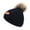 Black, variant on UDIYO Fashion Baby Unisex Autumn Winter Knitted Pompom Beanie Cap Warm Thicken Hats