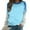 Blue, variant on Raeneomay Long Sleeve Shirts for Women Ladies' Fashionable Printed Hooded Raglan Long Sleeved Round Neck Top