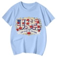 thumbnail image 4 of CONZONE Independence Day Girls Tshirts Short Sleeve Fourth Of July T Shirts For Girls Usa Letter Graphic Crew Neck Fashion 250Th Anniversary Chlidren Spring Summer Tops, 4 of 4