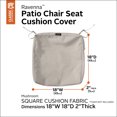 thumbnail image 5 of Classic Accessories Ravenna Water-Resistant Patio Chair Seat Cushion Cover, 18 x 18 x 2 Inch, Mushroom, 5 of 12