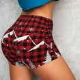 thumbnail image 4 of Xecao Christmas Tree Buffalo Plaid Print Workout Shorts for Women Soft Smooth Gym Yoga Scrunch Active Tennis Workout Running Shorts, 4 of 9