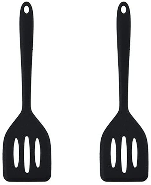 2Pack Small Silicone Turner High Heat Resistant Slotted Spatula for