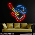 thumbnail image 2 of Craftnamesign Cowboy Guitar Neon Sign, Western Country Living Wall Room Decor, 2 of 4