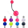 thumbnail image 2 of Marble Belly Ring UV 14G (1.6mmx 11.2mm) (Blue), 2 of 3