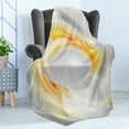 thumbnail image 4 of Grey and Yellow Soft Flannel Fleece Blanket, Abstract Modern Futuristic Wavy Image Ombre Design Art Print, Cozy Plush for Indoor and Outdoor Use, 50" x 70", Black Marigold and Grey, by Ambesonne, 4 of 5