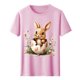thumbnail image 3 of Tops de Cuello Alto para las Mujeres Amante Impreso Camiseta Cuello Redondo Manga Corta, Poliéster Spandex, 3 of 7