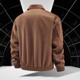 thumbnail image 4 of Mens Big & Tall Bomber Jackets Full Zipper M-5XL Plus Size Long Sleeve Collar Coats with Pockets Casual Solid Motorcycle Outerwear Jacket, 4 of 8