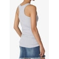 thumbnail image 4 of TheMogan Women's Basic Scoop Neck Racerback Stretch Cotton Tank Top Sleeveless Sporty Tee Heather Grey L, 4 of 7