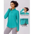 thumbnail image 5 of Pinspark Women's UPF 50+ Sun Shirts Quick Dry Quarter Zip Pullover Long Sleeve Workout Running Golf Beach Tops Loose Fit, 5 of 6