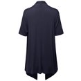 thumbnail image 2 of FashionOutfit Women's Solid Jersey Knit Draped Open Front Short Sleeves Cardigan, 2 of 4