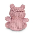 thumbnail image 5 of Pink Bear Rattan Storage Basket with Lid Decorative Home Decor Hand Woven Shelf Organizer Cute Handmade Handcrafted Gift Art Decoration Artwork Wicker, 5 of 6