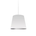 thumbnail image 1 of 1 Lumière Surdimensionné Tambour Pendentif Petit - Wht/Slv, 1 of 1