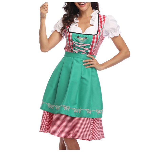Vestidos Para Mujer Vestido de Oktoberfest Ropa de Festival Falda de Sirvienta Vestido de Cosplay Ropa de Actuación Odeerbi ODB172653