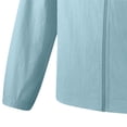 thumbnail image 5 of Men's Summer Jackets Sun Protection Trendy Comfortable Long Sleeve Solid Color Full-Zipper Elastic Cuffs Hoodies Light Shirts With Pockets Blue XL, 5 of 9