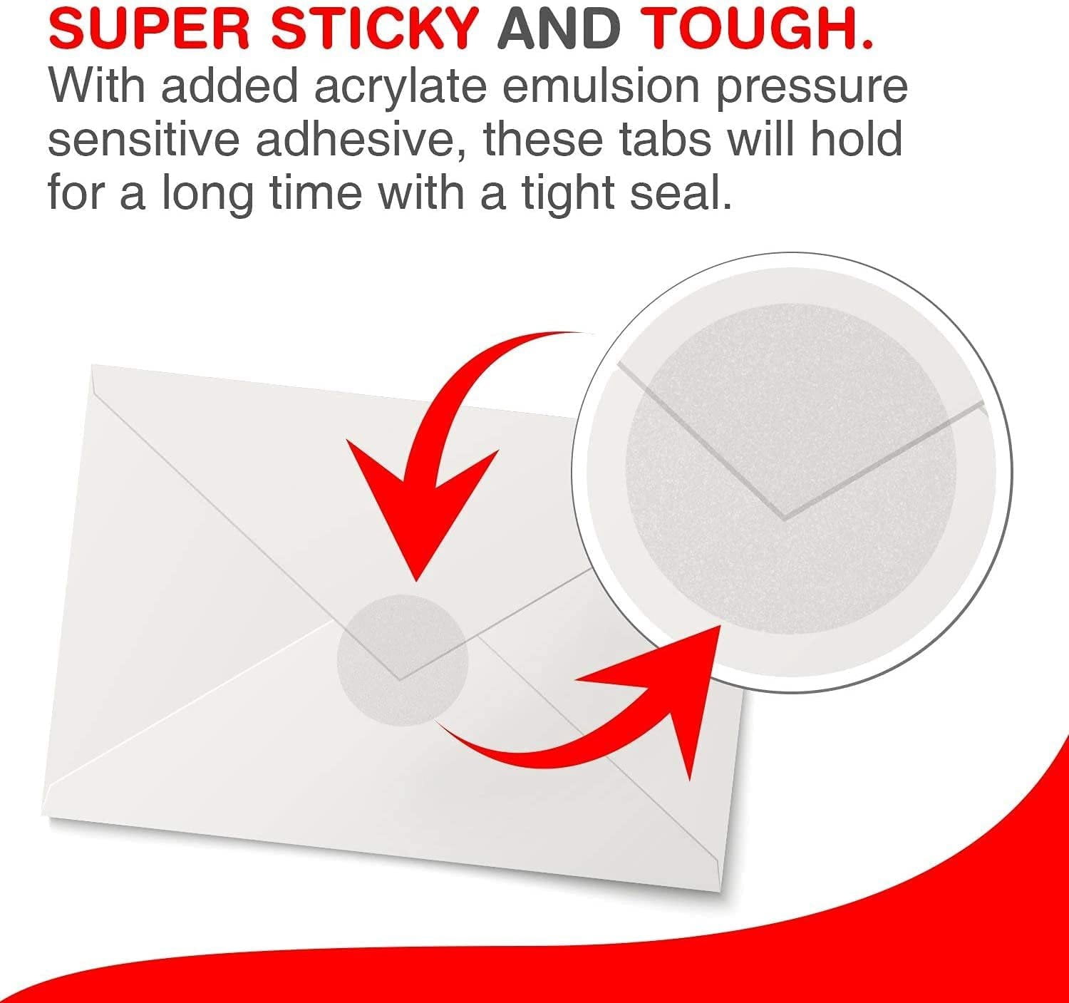 MESS Clear Wafer Shape Mailing Seals – 1,000 Clear Adhesive Labels, 1.5" Round Circles – Envelope Tab Sealers