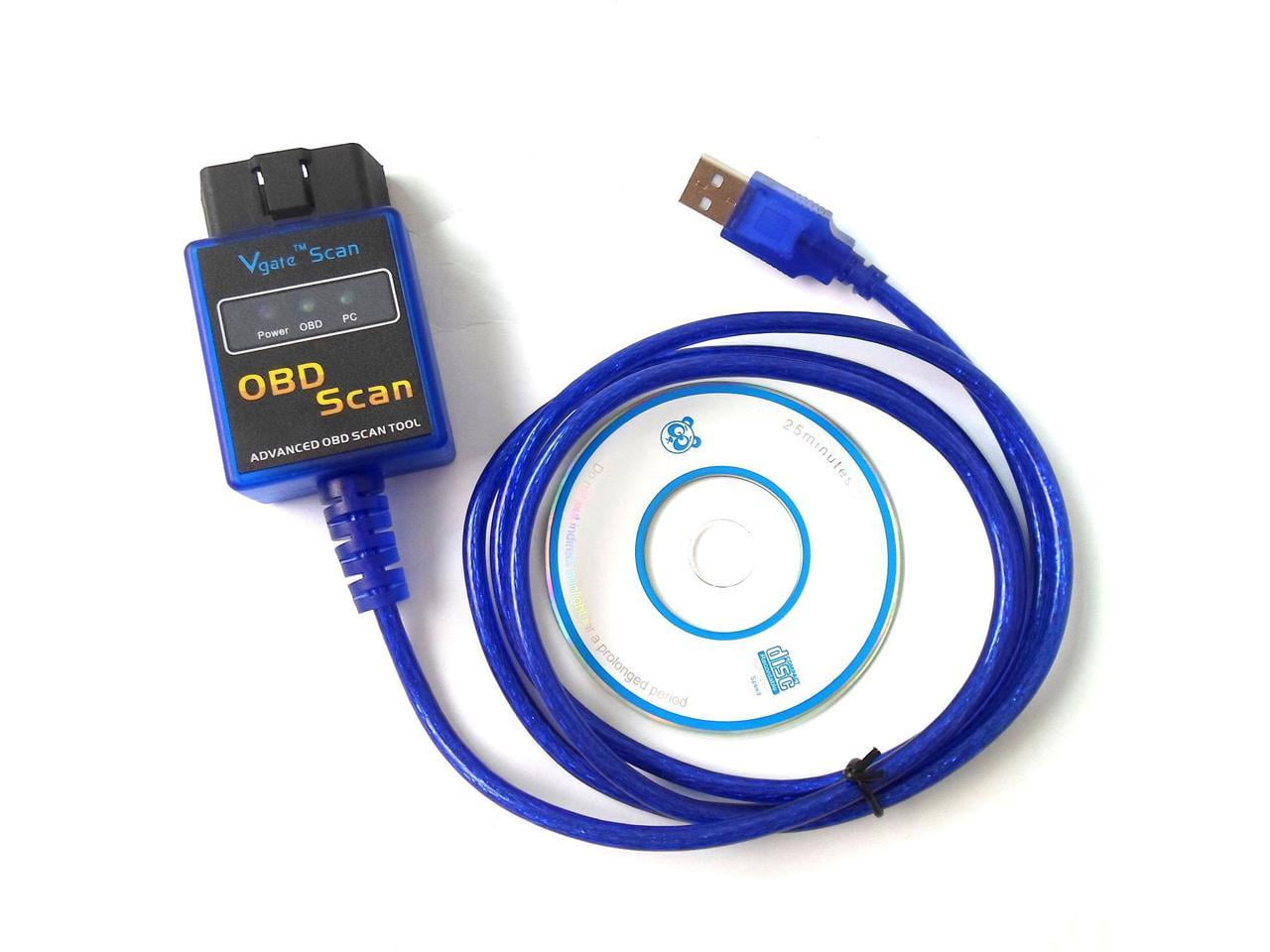 Jeffergarden Scanner Bluetooth USB pour ELM327 ODB2, avec