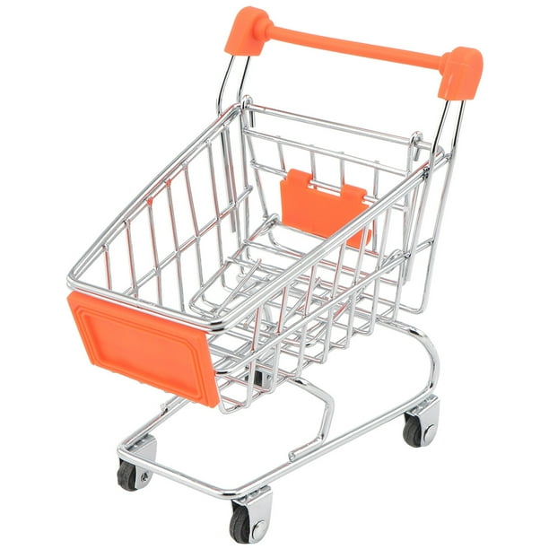 1 mini carrito de compras para niños, juguete de simulación, carrito de hierro para guardar maquillaje, carrito de comestibles con galvanoplastia (color aleatorio).