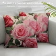 thumbnail image 3 of Awypu  Watercolor Roses Throw Pillow Cover Elegant Floral Bud Petal Romantic Plant Curl Bloom Botanical Pillow Case Decorative Square Cushion for Home Couch Bed, 3 of 5
