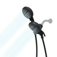 thumbnail image 1 of Système de Pomme de Douche Double, Tuyau en Acier Inoxydable, Utilisation Simultanée Ou Indépendante – Noir Mat, Conception à Clipser, n'Inclut Pas l'Extension de Bras de Douche au Coude Ou de Siège de 6 Pouces, Noir Élégant, 1 of 6