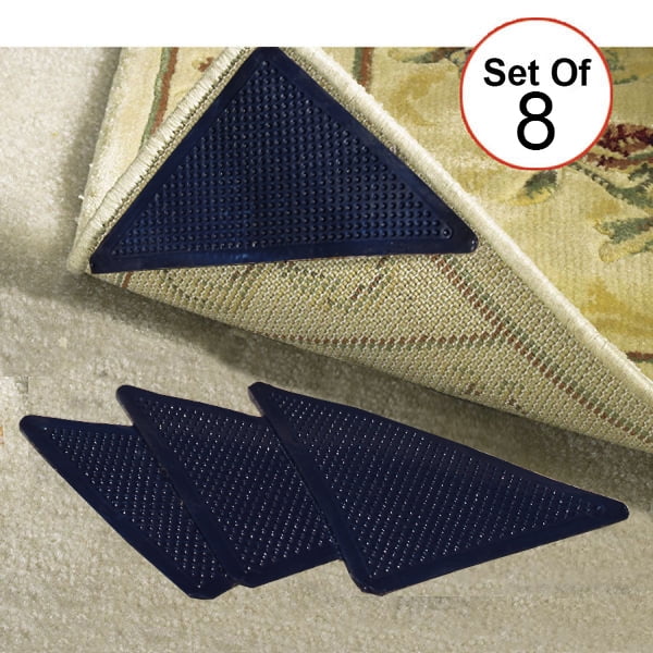 4/8PCS Rug Corners Anti Slip Stopper Self-adhesive Carpet Corner Gripper Pads 