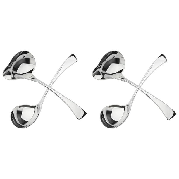 4 Cucharones PequeñOs para Salsa, Cucharones para Salsa, Cucharones para Salsa con Vertedor, Mini Cucharones de Acero Inoxidable, Aptos para Lavavajillas