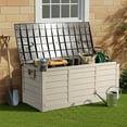 thumbnail image 3 of Ktaxon Collapsible 80gal Outdoor Garden Plastic Storage Deck Box Easy Set Up,Space Saving,New Generation of Upgraded Storage Container,Brown, 3 of 10