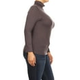 thumbnail image 3 of Women's Solid Long Sleeve Turtleneck Lightweight Pullover Plus Size Top Sweater, 3 of 5
