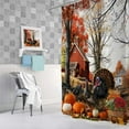 thumbnail image 4 of Thanksgiving Day Fall Shower Curtain for Bathroom, Rustic Autumn Farm Turkey Pumpkins Harvest Fabric Shower Curtains Set, Cute Vintage Farmhouse Restroom Decor Accessories with Hooks 72X72, 4 of 4