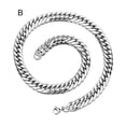 thumbnail image 2 of bestolf Men Necklace Thick Wide Chain Titanium Steel Luster Smooth Hypoallergenic Metal Jewelry for Club Party, 2 of 9