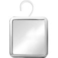 thumbnail image 1 of MIRRORVANA Espejo de ducha colgante sin niebla para afeitar con gancho giratorio 360 – antivaho e inastillable superficie de 6.3 x 6.3 pulgadas (cromado), 1 of 5