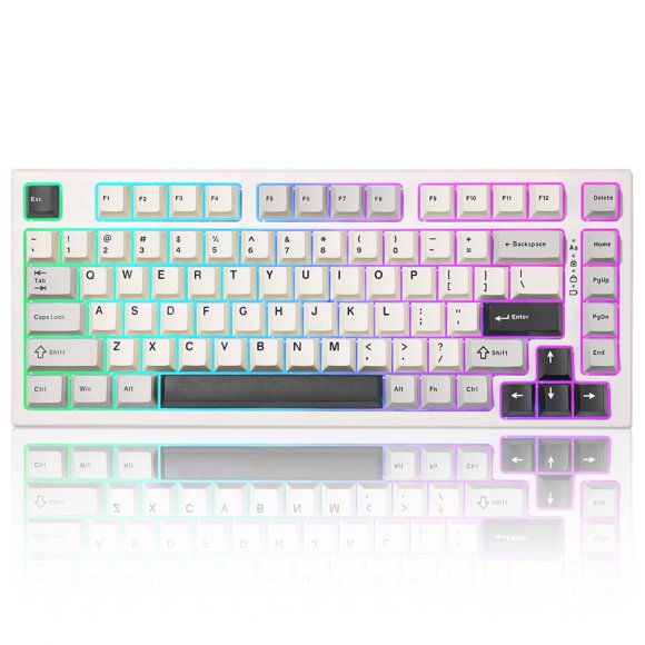 YUNZII RT80 Rapid Trigger Hall Effect Magnetic Gaming Keyboard, 8K Polling Rate, 75% Layout,BT/2.4GHz/Wired,RGB Backlit,Hot Swap,Adjustable Actuation Wireless for Win/Ma