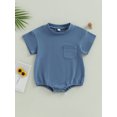thumbnail image 2 of Bagilaanoe Newborn Baby Boy Girls Rompers Short Sleeve Bodysuits 6M 12M 18M 24M Infant Casual One Piece Short Jumpsuit, 2 of 8