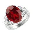 thumbnail image 3 of Sterling Silver with Natural Garnet and White Topaz Solitaire Ring, 3 of 4