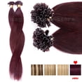 thumbnail image 3 of Benehair U Tip Hair Extensions 0.5g/s U-tip Nail Keratin 100% Real Russian Remy Human Hair Pre Bonded Fusion Glue Stick Tipped Wine Red Hair Extensions 100 Strands 14"-24", 3 of 13