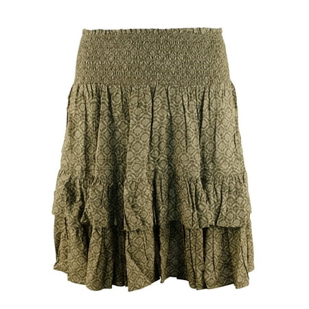 Women's Plus Size Printed Tiered Skirt