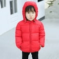 thumbnail image 5 of Baby Boys Girls Down Parkas Coat Winter Warm Cotton Coat Kids Outwear Hoodie Jacket Toddler Hooded Coat Long Sleeve Zipper Solid Warm Outfits 2-7T, 5 of 7