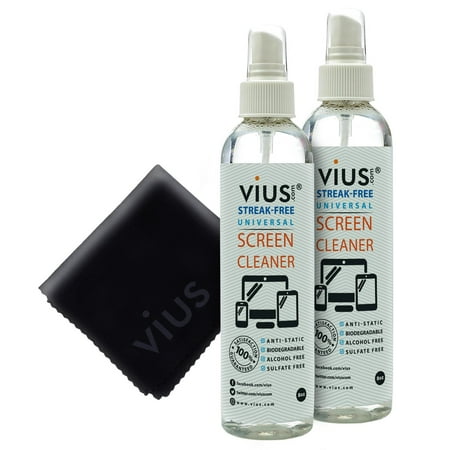 vius® Computer Screen Cleaner Spray And Protection For LCD LED TV Laptop Tablet Desktop Monitor Smart Phone Touchscreen Electronic Devices Removes Dust Dirt Oil Blurs and Protects - 8oz (Best Way To Dust Electronics)